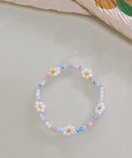 urge select】キラキラ フラワー ビーズ ブレスレット【6色展開