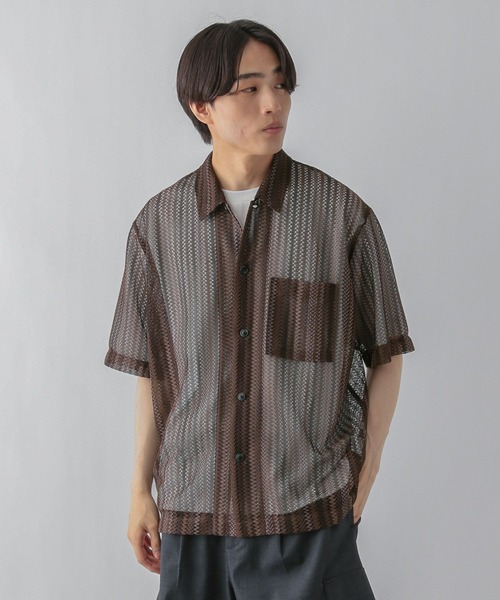 GLOBAL WORK(グローバルワーク)の「トクトク2SET/メッシュシャツ/CLEAN MODE/571603(シャツ/ブラウス・メンズ・ブラック/ブラウン/グリーン・SMALL/MEDIUM/LARGE/X-LARGE)」の2枚目の写真
