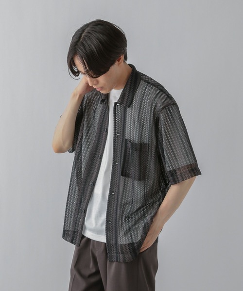 GLOBAL WORK(グローバルワーク)の「トクトク2SET/メッシュシャツ/CLEAN MODE/571603(シャツ/ブラウス・メンズ・ブラック/ブラウン/グリーン・SMALL/MEDIUM/LARGE/X-LARGE)」の6枚目の写真