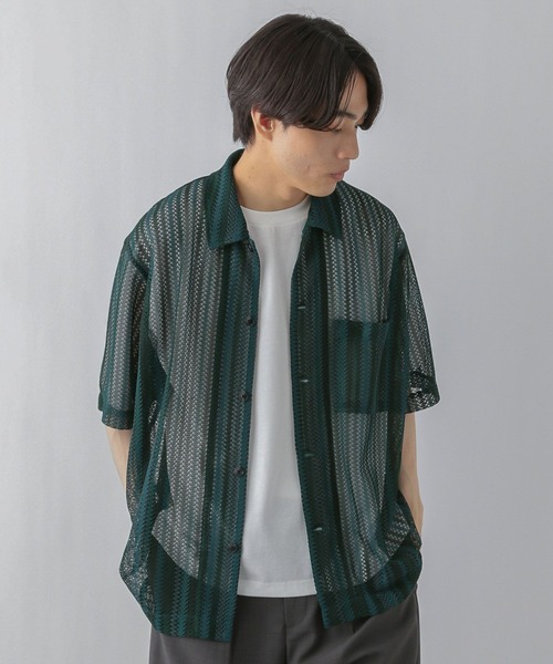 GLOBAL WORK(グローバルワーク)の「トクトク2SET/メッシュシャツ/CLEAN MODE/571603(シャツ/ブラウス・メンズ・ブラック/ブラウン/グリーン・SMALL/MEDIUM/LARGE/X-LARGE)」の22枚目の写真
