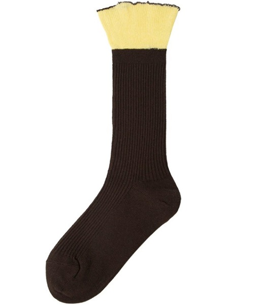SANSeLF（サンセルフ）の「【SANSeLF】 バイカラーリブソックス メロウフリル シンプルロング丈 ストリートカジュアル saa25a011（ソックス/靴下・レディース・グリーン/ブラウン/グレー/パープル/オートミール・FREE）」の17枚目の写真