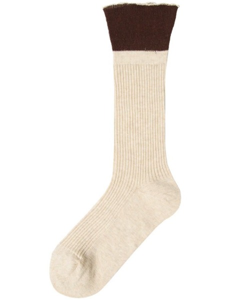 SANSeLF（サンセルフ）の「【SANSeLF】 バイカラーリブソックス メロウフリル シンプルロング丈 ストリートカジュアル saa25a011（ソックス/靴下・レディース・グリーン/ブラウン/グレー/パープル/オートミール・FREE）」の20枚目の写真