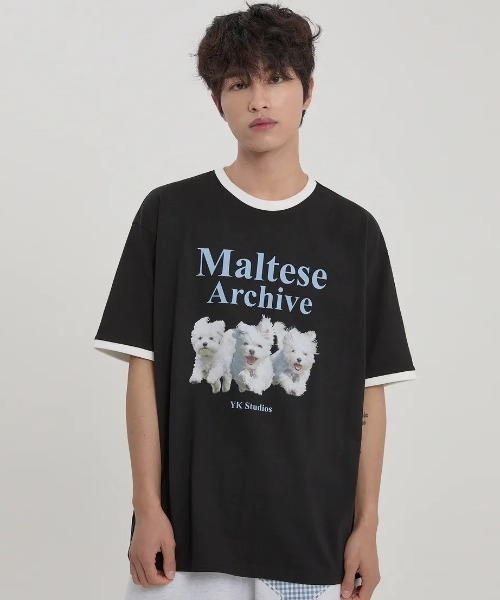 tシャツ A'GEM/9 × .kom 「WaiKei/ワイケイ」マルチーズアーカイブリンガーハーフスリーブTシャツ レディース メンズ A'GEM/9 × .kom 『WaiKei/ワイケイ』マルチーズアーカイブ