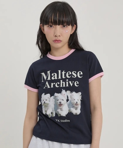 tシャツ A'GEM/9 × .kom 「WaiKei/ワイケイ」マルチーズアーカイブリンガーハーフスリーブTシャツ レディース メンズ A'GEM/9 × .kom 『WaiKei/ワイケイ』マルチーズアーカイブ