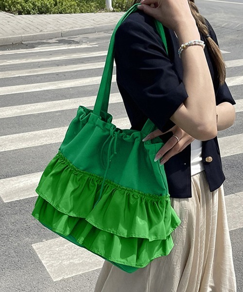 Doux Belle（ドゥーベル）の「フリルデザインショルダーバッグ（ショルダーバッグ・レディース・オフホワイト/ブラック/ピンク/グリーン・FREE）」の19枚目の写真