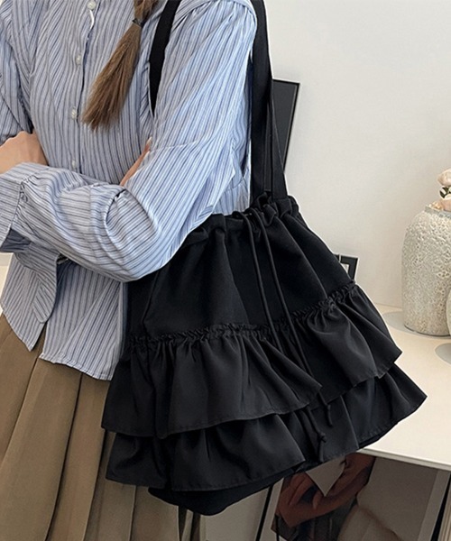 Doux Belle（ドゥーベル）の「フリルデザインショルダーバッグ（ショルダーバッグ・レディース・オフホワイト/ブラック/ピンク/グリーン・FREE）」の21枚目の写真