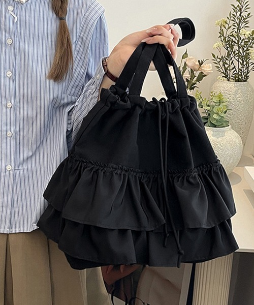 Doux Belle（ドゥーベル）の「フリルデザインショルダーバッグ（ショルダーバッグ・レディース・オフホワイト/ブラック/ピンク/グリーン・FREE）」の22枚目の写真