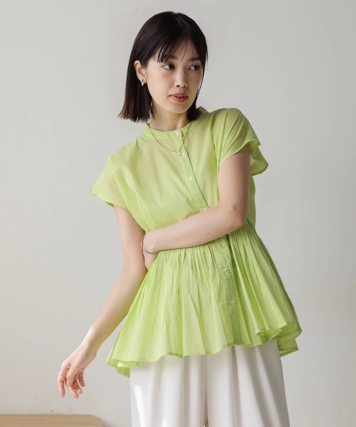 Bou Jeloud（ブージュルード）の「ボイルバンドカラーブラウス（シャツ/ブラウス・レディース・ブラック/イエロー・38）」の9枚目の写真