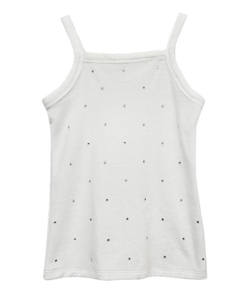HONEY MI HONEY(ハニーミーハニー)の「velor rhonestone tank top(タンクトップ・レディース・ホワイト/ピンク・FREE)」の2枚目の写真
