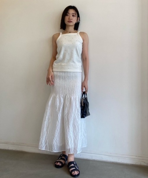 HONEY MI HONEY(ハニーミーハニー)の「velor rhonestone tank top(タンクトップ・レディース・ホワイト/ピンク・FREE)」の16枚目の写真