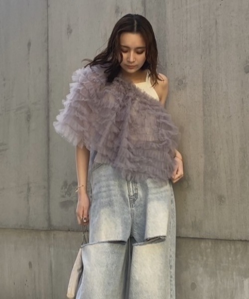 HONEY MI HONEY(ハニーミーハニー)の「velor rhonestone tank top(タンクトップ・レディース・ホワイト/ピンク・FREE)」の15枚目の写真
