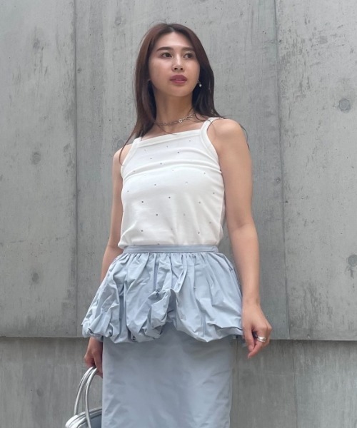 HONEY MI HONEY(ハニーミーハニー)の「velor rhonestone tank top(タンクトップ・レディース・ホワイト/ピンク・FREE)」の14枚目の写真