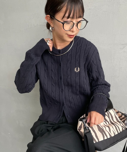 FRED PERRY/フレッドペリー] 別注 ケーブルニット カーディガン