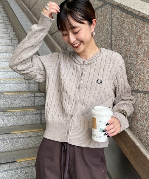 FRED PERRY フレッドペリー ニットカーディガン FRED PERRY/フレッドペリー] 別注 ケーブルニット カーディガン