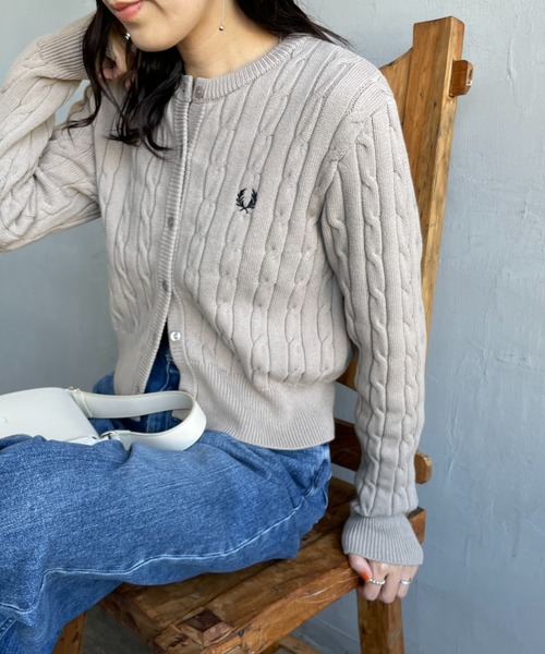 FRED PERRY [フレッドペリー] 別注 ケーブルニットカーディガン FRED PERRY/フレッドペリー] 別注 ケーブルニット カーディガン