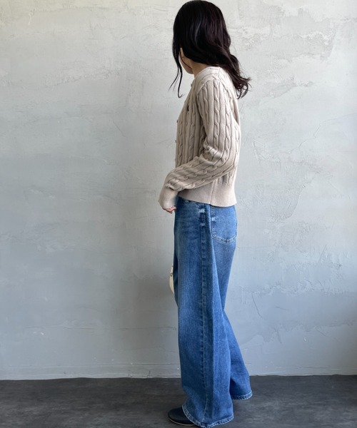 FRED PERRY（フレッドペリー）の「[FRED PERRY/フレッドペリー] 別注 ケーブルニット カーディガン（カーディガン/ボレロ・レディース・ワイン/ライトグレー/ネイビー・8/10）」の17枚目の写真