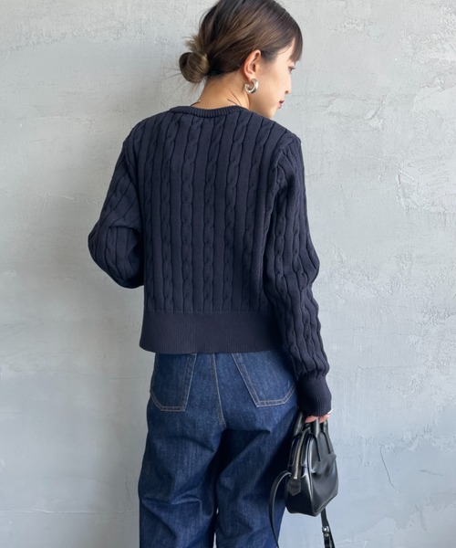 FRED PERRY/フレッドペリー] 別注 ケーブルニット カーディガン