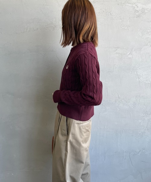 FRED PERRY/フレッドペリー] 別注 ケーブルニット カーディガン