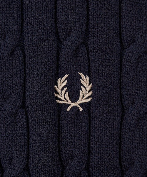 FRED PERRY/フレッドペリー] 別注 ケーブルニット カーディガン