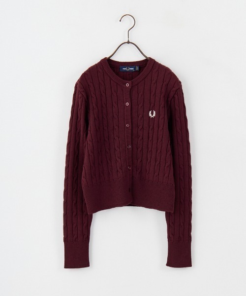 FRED PERRY/フレッドペリー] 別注 ケーブルニット カーディガン