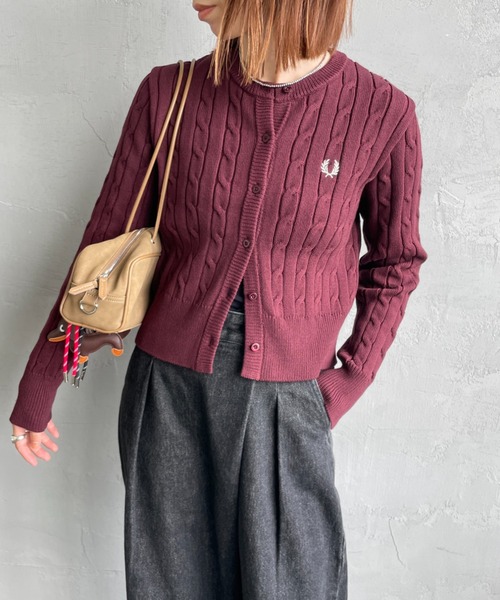 FRED PERRY/フレッドペリー] 別注 ケーブルニット カーディガン