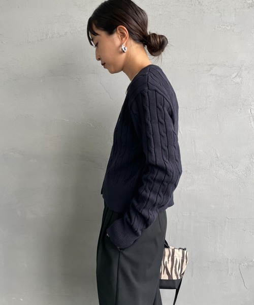 FRED PERRY [フレッドペリー] 別注 ケーブルニットカーディガン FRED PERRY [フレッドペリー] 別注 ケーブルニットカーディガン [FPW