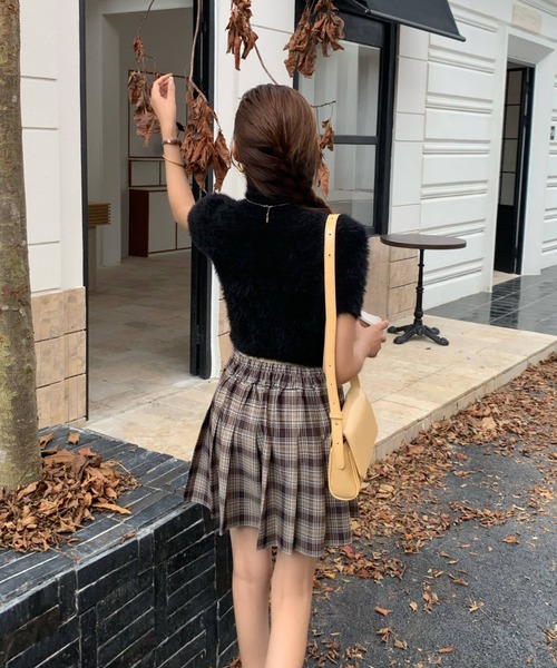 セール】ハイネック半袖シャギーニットトップス（ニット/セーター