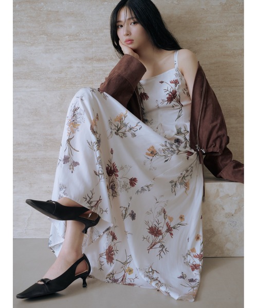 FRAY I.D ボタニカルプリントキャミソールワンピース／ウォッシャブル 00サイズ】ボタニカルプリントキャミソールワンピース