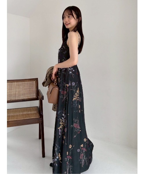 00サイズ】ボタニカルプリントキャミソールワンピース