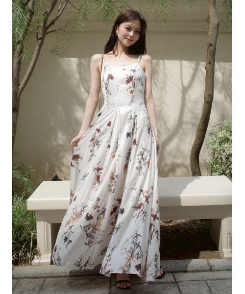 00サイズ】ボタニカルプリントキャミソールワンピース