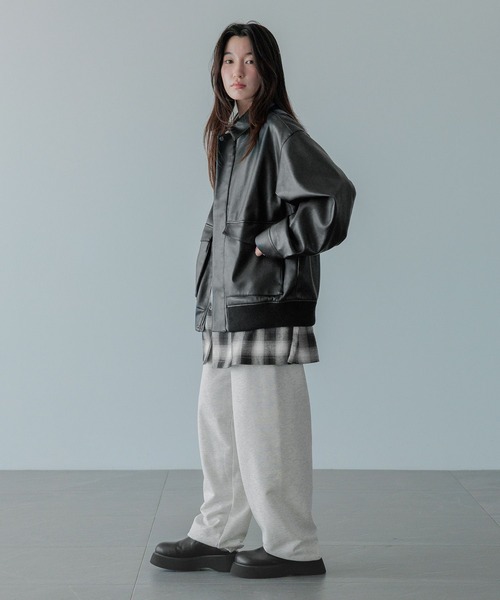 LOWRYS FARM（ローリーズファーム）の「【LFM(U)】フェイクレザーブルゾン　 571331（ブルゾン・メンズ・ブラック・MEDIUM/LARGE）」の11枚目の写真