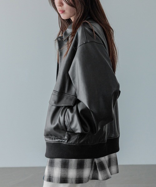 LOWRYS FARM（ローリーズファーム）の「【LFM(U)】フェイクレザーブルゾン　 571331（ブルゾン・メンズ・ブラック・MEDIUM/LARGE）」の13枚目の写真