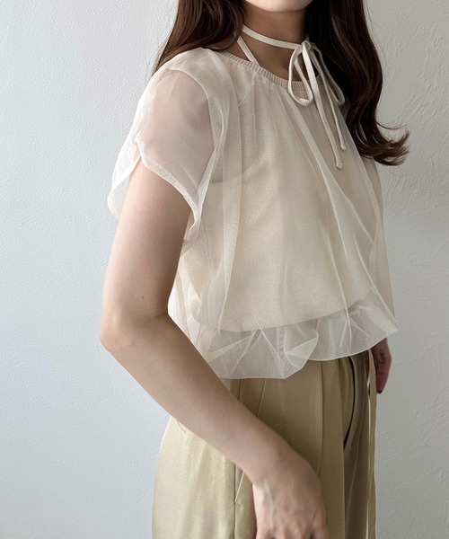 匿名配送・チュールレイヤードタンク 匿名配送・チュールレイヤードタンク