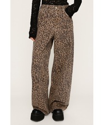 SLY(XC)LEOPARD WIDE LEG PT-D Ip[h ChbO pc fB[ H(fjpc)