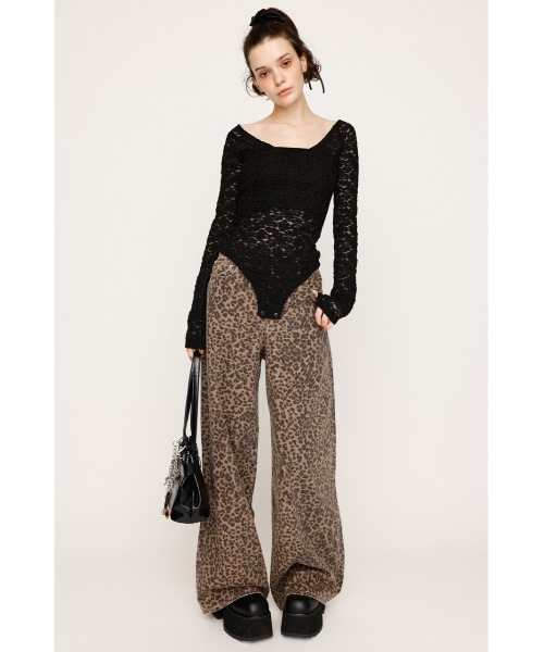 2025AW】LEOPARD WIDE LEG PT-D レオパード ワイドレッグ パンツ