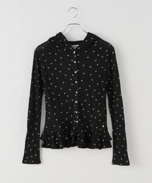 U by SPICK&SPAN | CRANK/クランク DOT FRILL SHEER HOOD CARDIGAN(カーディガン/ボレロ)