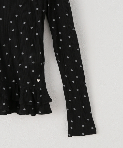 U by SPICK&SPAN(ユーバイスピックアンドスパン)の「CRANK/クランク DOT FRILL SHEER HOOD CARDIGAN(カーディガン/ボレロ・レディース・ライトグレー/ブラック・FREE)」の7枚目の写真