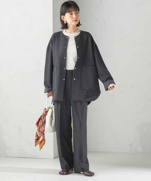 MILLER（ミラー）の「【SHIPS別注】miller: シアー ヘンリー ネック ロング スリーブ TEE（Tシャツ/カットソー・レディース・ブラウン/ホワイト/ダークグレー/ライトブルー/ネイビー/イエロー/ライトグリーン・ONE SIZE）」の15枚目の写真