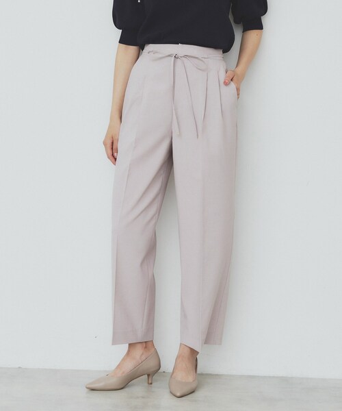 index（インデックス）の「ストレッチ2タックワイドパンツ【洗濯機洗い可/接触冷感/吸水速乾】（その他パンツ・レディース・チャコールグレー/ライトベージュ/ブラック・40/36/42/38）」の3枚目の写真