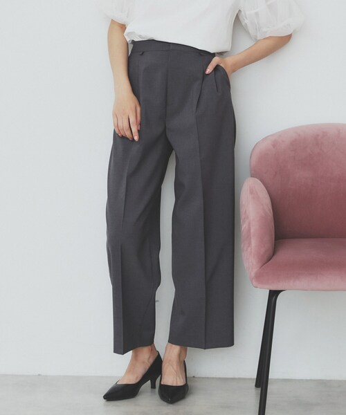 index（インデックス）の「ストレッチ2タックワイドパンツ【洗濯機洗い可/接触冷感/吸水速乾】（その他パンツ・レディース・チャコールグレー/ライトベージュ/ブラック・40/36/42/38）」の7枚目の写真