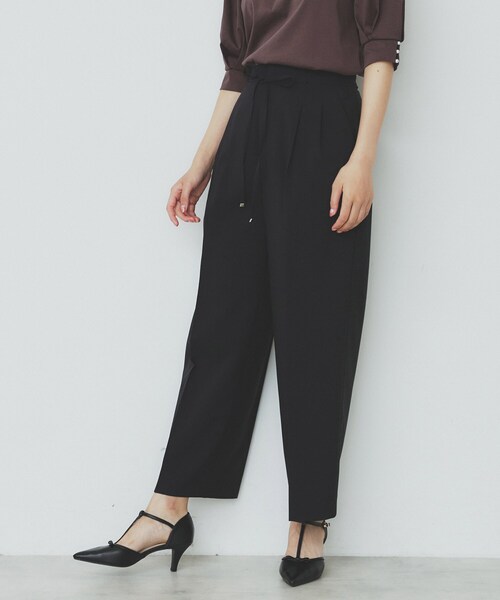 index（インデックス）の「ストレッチ2タックワイドパンツ【洗濯機洗い可/接触冷感/吸水速乾】（その他パンツ・レディース・チャコールグレー/ライトベージュ/ブラック・40/36/42/38）」の14枚目の写真