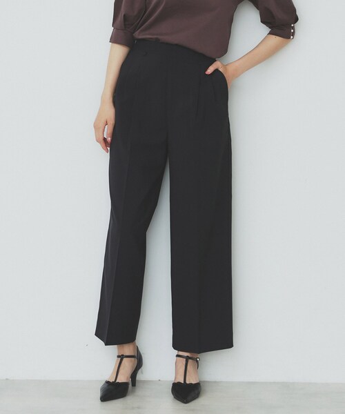 index（インデックス）の「ストレッチ2タックワイドパンツ【洗濯機洗い可/接触冷感/吸水速乾】（その他パンツ・レディース・チャコールグレー/ライトベージュ/ブラック・40/36/42/38）」の17枚目の写真