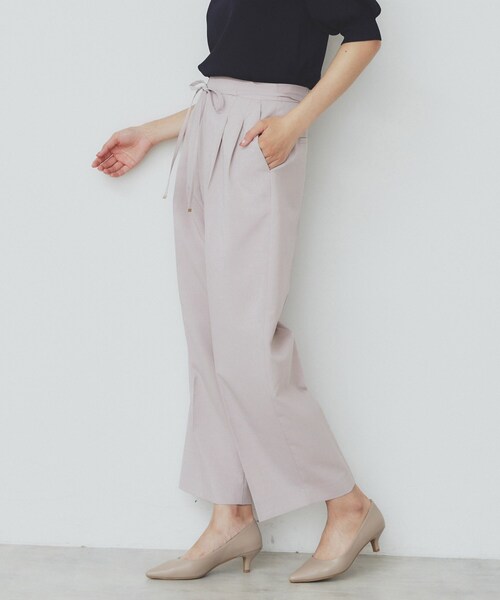 index（インデックス）の「ストレッチ2タックワイドパンツ【洗濯機洗い可/接触冷感/吸水速乾】（その他パンツ・レディース・チャコールグレー/ライトベージュ/ブラック・40/36/42/38）」の20枚目の写真