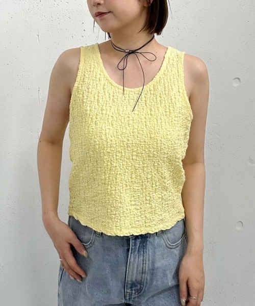 archives（アルシーヴ）の「カットＪＱタンク（タンクトップ・レディース・アイボリー/イエロー/ブラック・MEDIUM）」の7枚目の写真