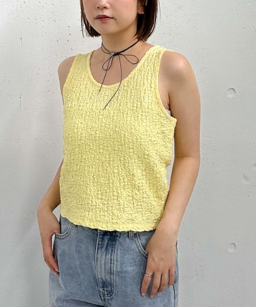 archives（アルシーヴ）の「カットＪＱタンク（タンクトップ・レディース・アイボリー/イエロー/ブラック・MEDIUM）」の8枚目の写真