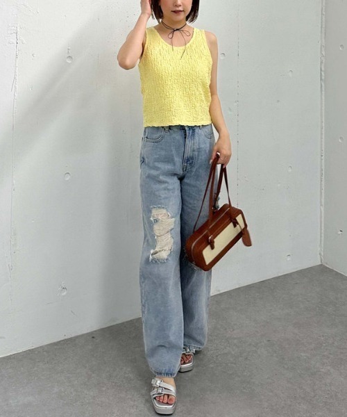 archives（アルシーヴ）の「カットＪＱタンク（タンクトップ・レディース・アイボリー/イエロー/ブラック・MEDIUM）」の11枚目の写真