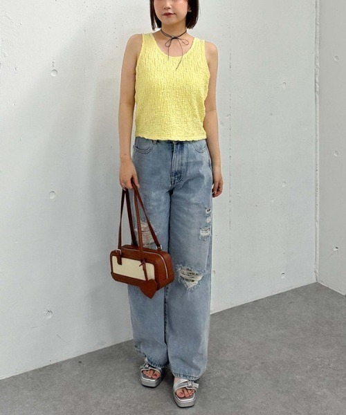 archives（アルシーヴ）の「カットＪＱタンク（タンクトップ・レディース・アイボリー/イエロー/ブラック・MEDIUM）」の12枚目の写真