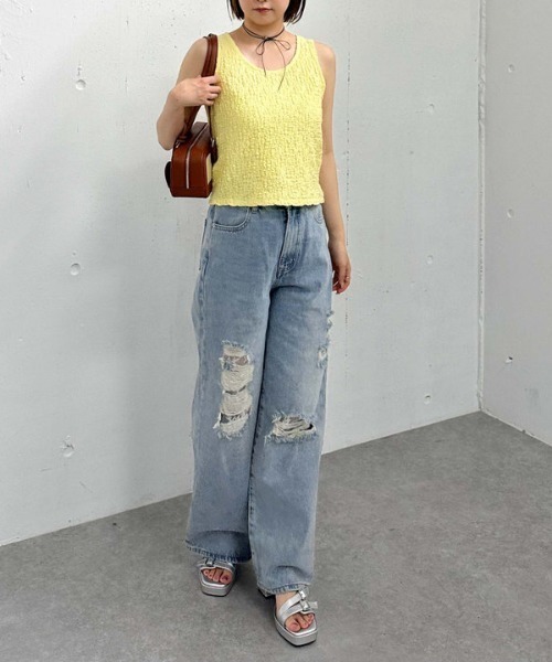 archives（アルシーヴ）の「カットＪＱタンク（タンクトップ・レディース・アイボリー/イエロー/ブラック・MEDIUM）」の13枚目の写真