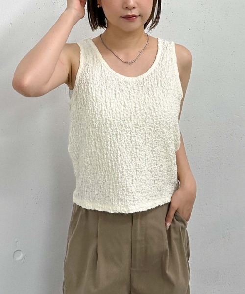 archives（アルシーヴ）の「カットＪＱタンク（タンクトップ・レディース・アイボリー/イエロー/ブラック・MEDIUM）」の16枚目の写真