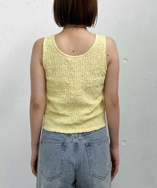 archives（アルシーヴ）の「カットＪＱタンク（タンクトップ・レディース・アイボリー/イエロー/ブラック・MEDIUM）」の4枚目の写真
